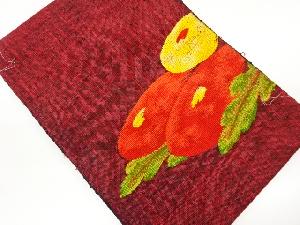 未使用品　手織り真綿紬万寿菊模様織出し名古屋帯